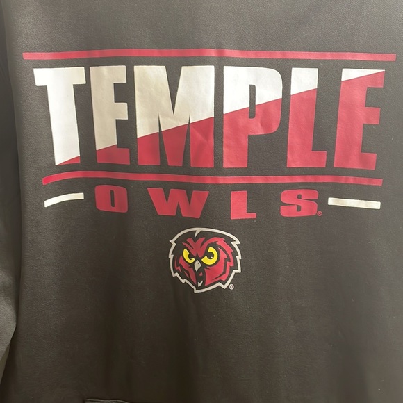 NWOT Colosseum TEMPLE OWLS Pullover Hoodie Black Maroon Red and White $20 - Picture 2 of 8